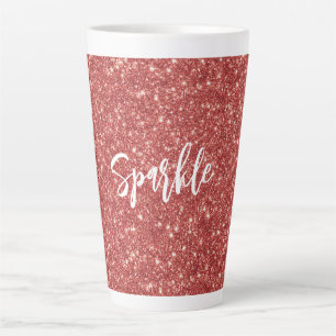 Red Sparkle Glitter Christmas Latte Mug