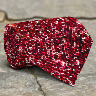 Red Sparkle Glitter Elegant Shinny Luxury Trendy Tie