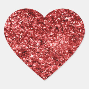 Red Sparkle Glitz Heart Sticker