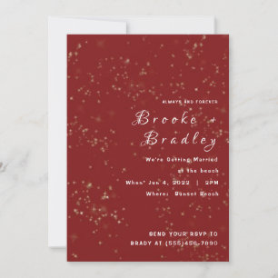 Red Sparkle Glow Wedding Invitation