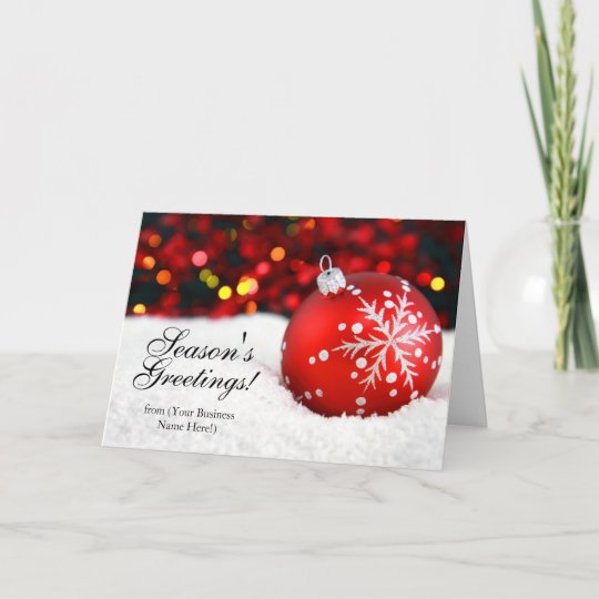 Red Sparkle Imprinted Business Christmas Cards Zazzle Co Uk