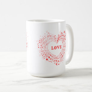 Red Sparkles Valentine Heart Text Love Coffee Mug