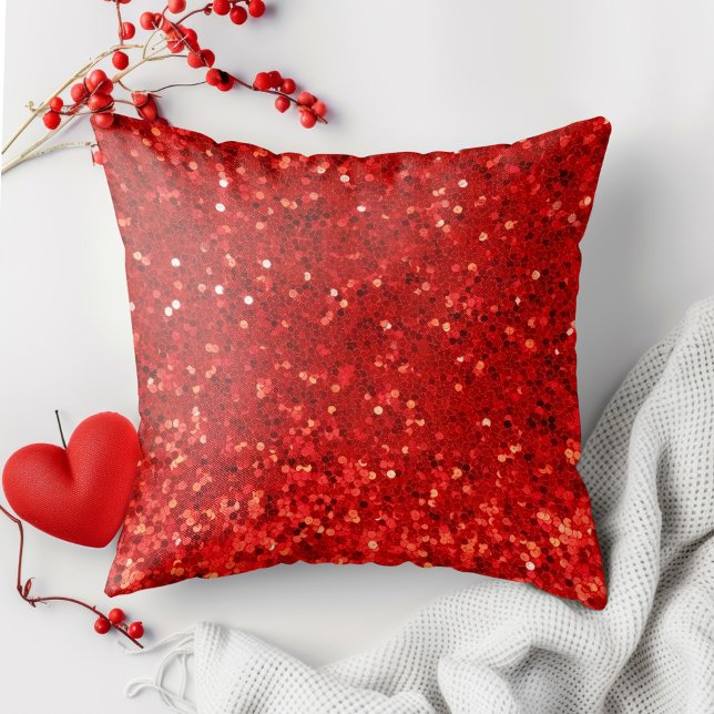 Red sparkling glitter pattern cushion (Creator Uploaded)