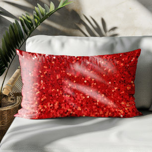 Red sparkling glitter pattern decorative cushion