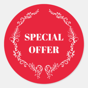 Red Special Offer Classic Round Sticker
