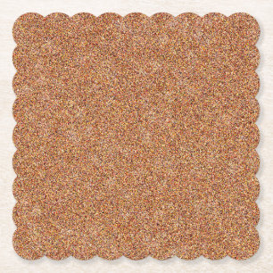 Red Speckled Terrazzo Granite Stone Look, Paper Coaster
