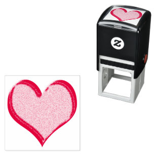 Red Speckled Valentines Day Heart Self-inking Stamp