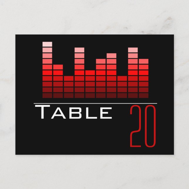 Red Spectrum Analyzer Table Number Postcard (Front)