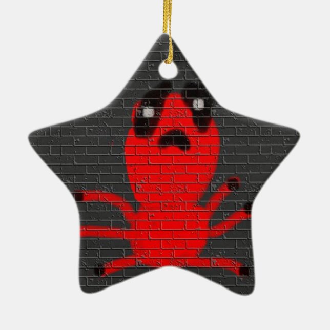 Red Spider Brown  Wall Painting, Art by Kids :) Ceramic Tree Decoration (Back)