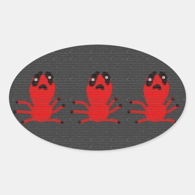 Red Spider Brown  Wall Painting, Art by Kids :) Oval Sticker (Front)