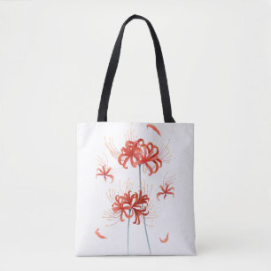 Red Spider Lily' Botanical Artistic Tote Bag