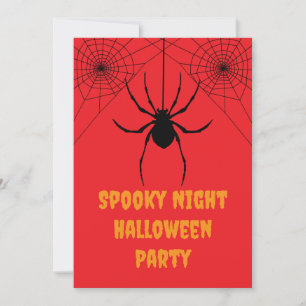 Red Spider Spooky Halloween Party Invitation