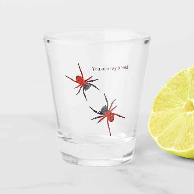 Red spiders shot glass (Front)
