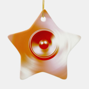 Red spinning music speaker ceramic tree decoration