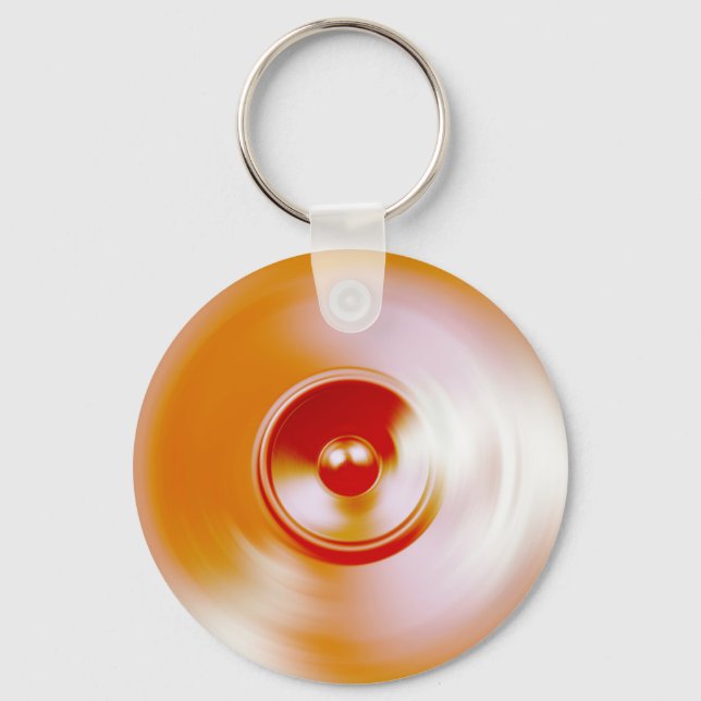 Red spinning music speaker key ring (Front)