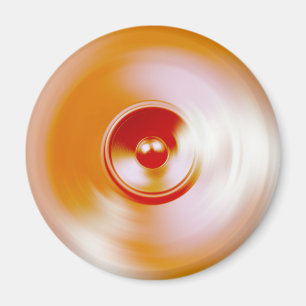Red spinning music speaker magnet