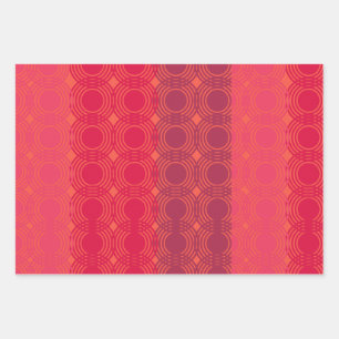 Red Spiral Gradient Pattern Wrapping Paper Sheet