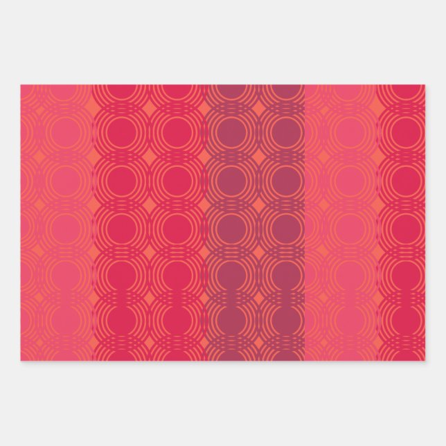 Red Spiral Gradient Pattern Wrapping Paper Sheet (Front)
