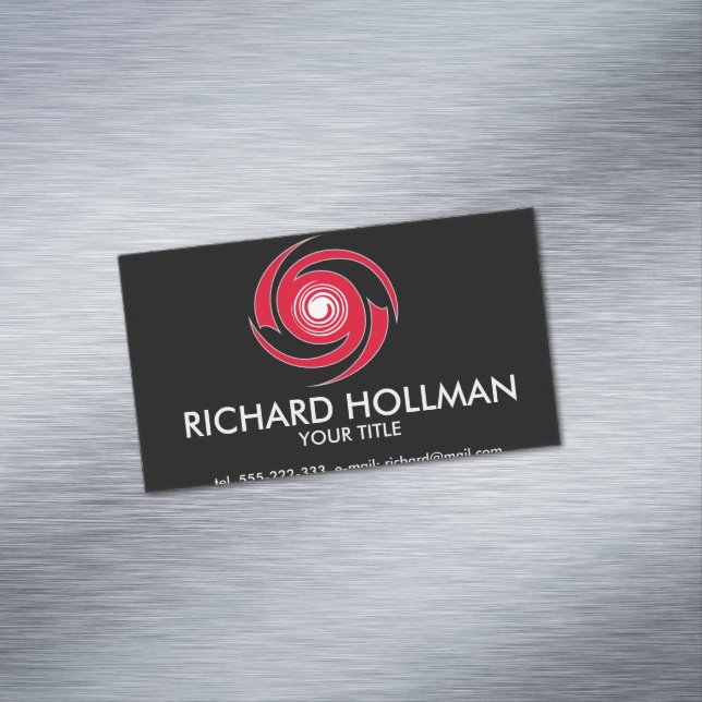 Red spiral pattern 	Magnetic business card (In Situ)