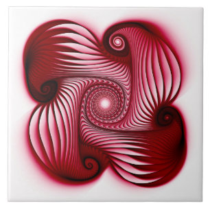 Red spirals shape tile