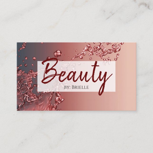 Red Splash Beauty Salon For Makeup Artist and Hair Business Card (Front)