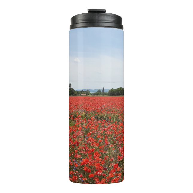Red splash in the poppy field tumbler (Front)