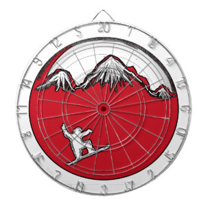 Red splash snowboard theme dart board