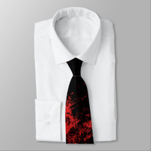 Red Splashed Black Tie