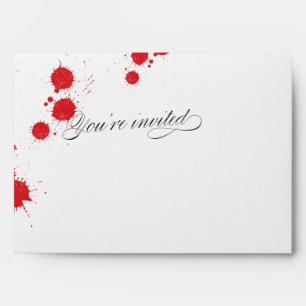Red Splatter Halloween Party Invitation Envelope