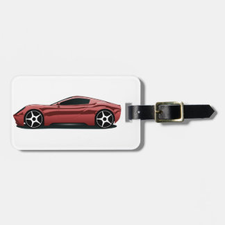 Red sport car luggage tag