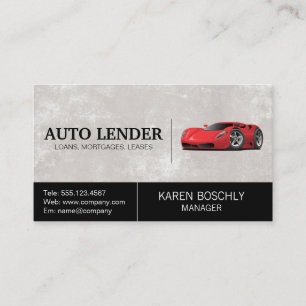 Red Sports Car Auto Industry Business Card