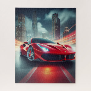 RED SPORTS CAR JIGSAW PUZZLE
