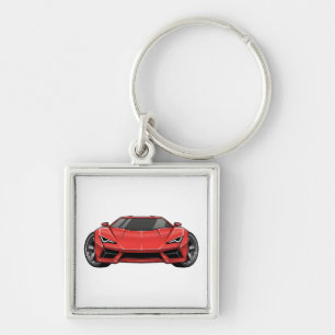 Red Sports Car Key Ring
