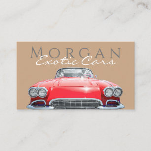 Red Sports Car, Name Title & Contact Info, QR code Business Card