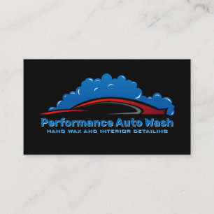 Red Sports Car Soap Bubbles   Car Wash Business Card