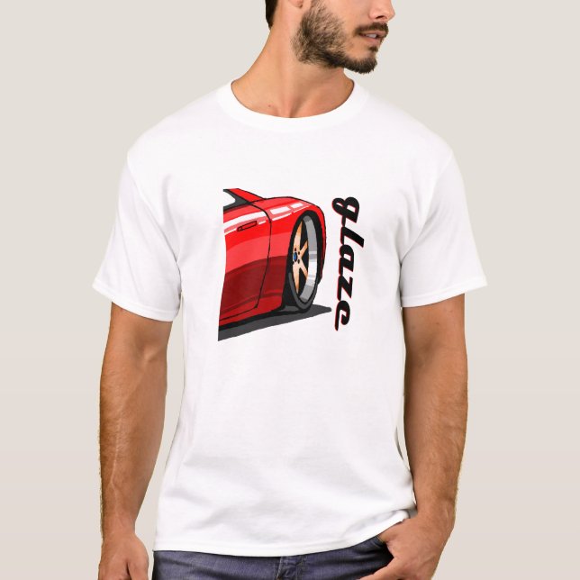 Red Sports Car Wheel - Sleek rims T-Shirt (Front)