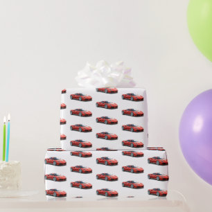 Red Sports Car Wrapping Paper