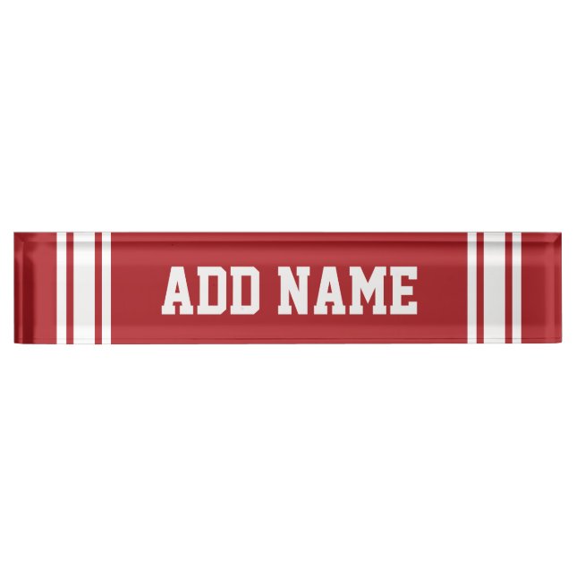 Red Sports Jersey with Your Name and Number Nameplate (Front)