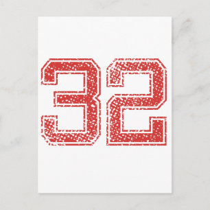 Red Sports Jerzee Number 32 Postcard