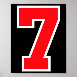 Red sports team number #7 performance poster