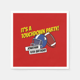 Red Sporty Football Celebration Kids Birthday Napkin