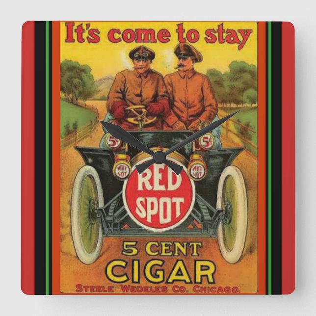 Red Spot Cigar Vintage Ad Wall Clock (Front)