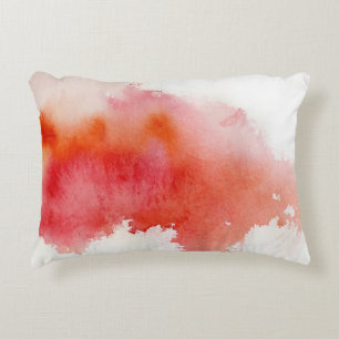 Red spot, watercolor abstract hand painted decorative cushion