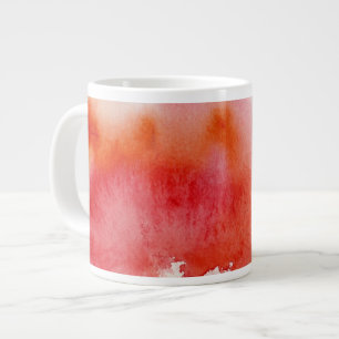 Red spot, watercolor abstract hand painted large coffee mug