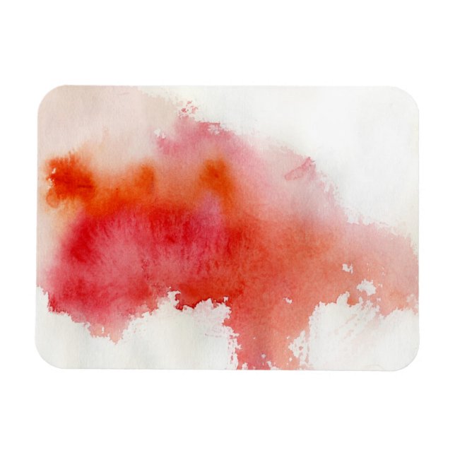 Red spot, watercolor abstract hand painted magnet (Horizontal)
