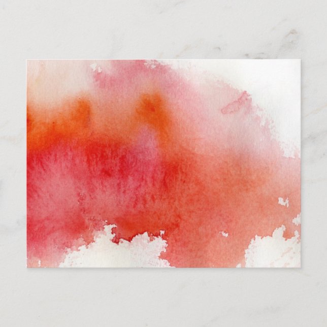 Red spot, watercolor abstract hand painted postcard (Front)