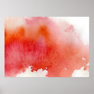 Red spot, watercolor abstract hand painted poster