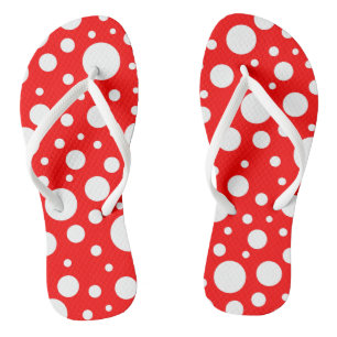 Red Spots Flip Flops
