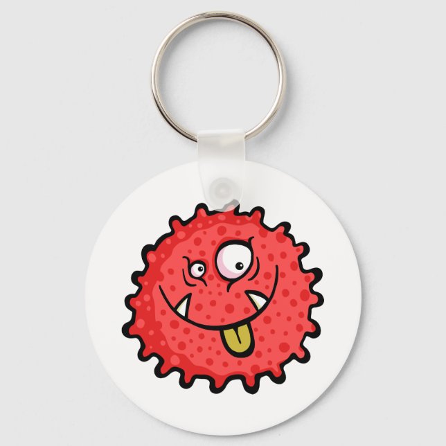 Red Spotted Germ Pathogen Key Ring (Front)