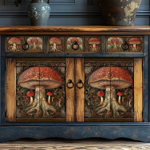 Red Spotted Mushroom Craft Folk Art Festival Tissue Paper